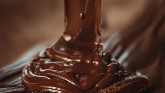 Melted Dark Chocolate Flowing over Bar / チョコバーの上に流れる溶けたダークチョコレート4