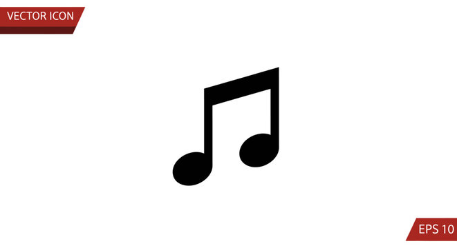 Black eighth note music symbol icon.