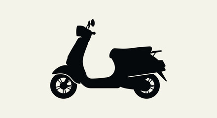 Obraz premium Black silhouette of a scooter.