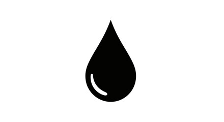 Fototapeta premium Single black teardrop shape icon symbol.