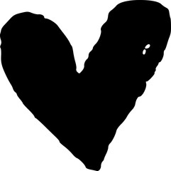 Hand-drawn heart shape with textured brush strokes and crayon-like finish, perfect for romantic designs, love-themed graphics, and creative Valentine's projects