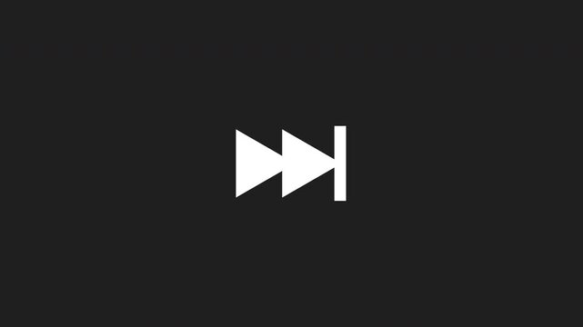 Rewind button symbol on dark gray background. Suitable for video editing software, technology websites, or multimedia presentations.