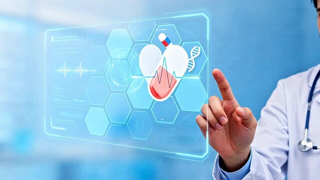 Doctor interacting with digital health interface