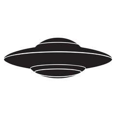 UFO Icon Vector &ndash; Flying Saucer Alien Spacecraft Silhouette