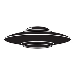 UFO Icon Vector &ndash; Flying Saucer Alien Spacecraft Silhouette