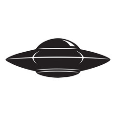 UFO Icon Vector &ndash; Flying Saucer Alien Spacecraft Silhouette