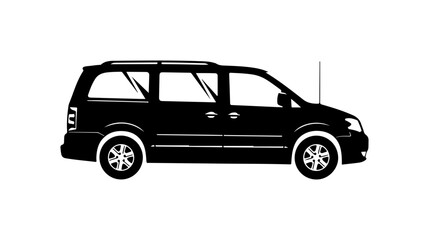 Fototapeta premium Black Vector Silhouette of a Station Wagon