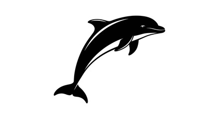 Black dolphin jumping out water. © rohmat