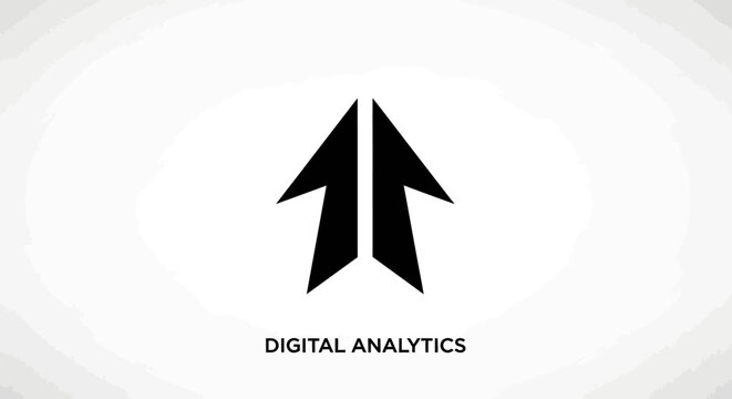 Black digital analytics logo arrow.