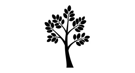 Obraz premium Black silhouette of a tree.