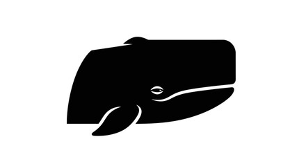 Fototapeta premium Black silhouette of a whale head.