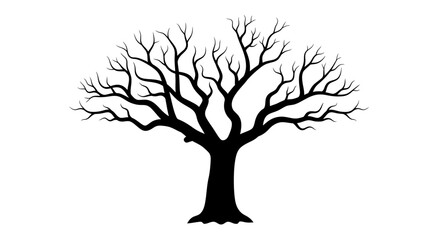 Leafless Tree Silhouette Black Branches. © ahmad