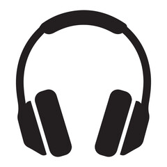 Black Headphone Icon Vector &ndash; Minimal Music Headset Silhouette