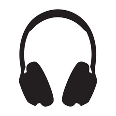 Black Headphone Icon Vector &ndash; Minimal Music Headset Silhouette