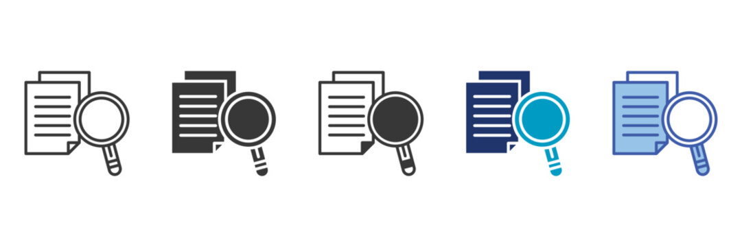 paper trail icon set consisting of multiple styles vector illustration