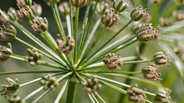 Dill seed head close up