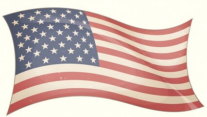 American flag waving in the wind illustration