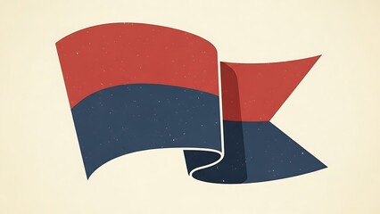 Abstract red and blue ribbon design