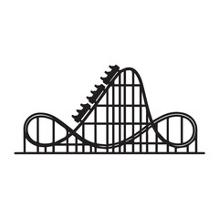 Ferris Wheel and Roller Coaster Icon &ndash; Amusement Park Silhouette