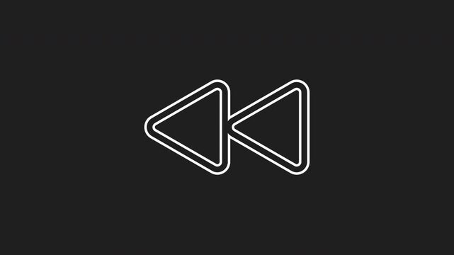 Rewind button on dark gray suitable for media, technology, retro themes, or design elements needing a rewind concept visual.