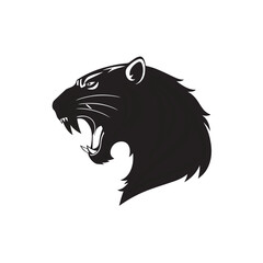 Obraz premium Tiger Head Silhouette Vector Icon