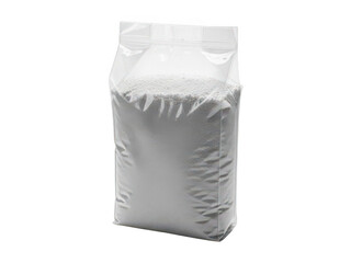 Large bag of white granules isolated on transparent background