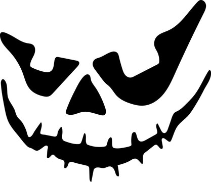 Halloween Pumpkin Scary Face Illustration