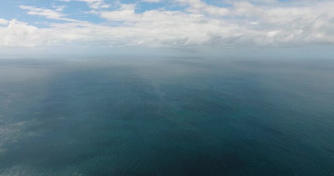 Aerial view of blue sea surface. Santa Fe, Tablas, Romblon. Philippines.