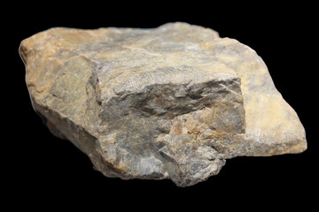 Fototapeta premium Illite Mineral Rough Close-up, Clay Mineral Structure Texture, Cutout Geological Material
