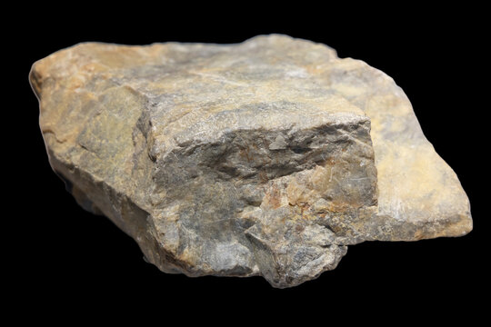 Illite Mineral Rough Close-up, Clay Mineral Structure Texture, Cutout Geological Material