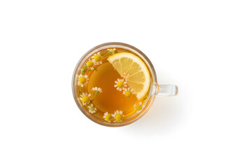 Kamillentee im Glasbecher