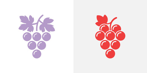A vibrant illustration of purple and red grapes with leaves on white background © Engineer Jahid