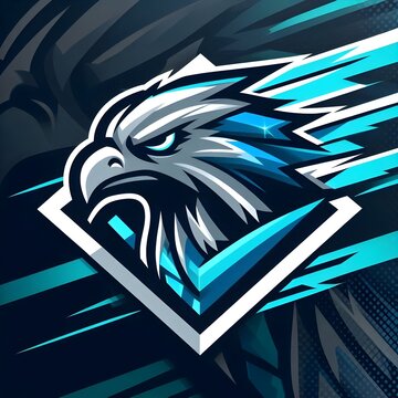 Saker Falcon Storm Dive Esports Mascot Logo Vector
