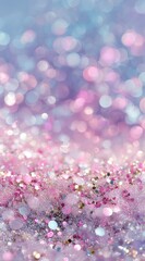 Pastel Pink and Blue Glitter Background with Bokeh