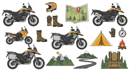 Adventure Motorcycle Gear and Equipment Collection.