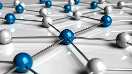 Abstract molecular structure network representing scientific connection
