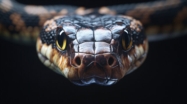 a close up of a snake ' s head