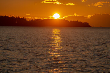 sunset over the river