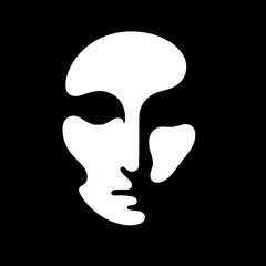 Silhouette of facial art