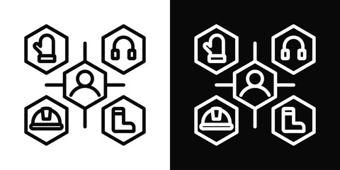 Ppe Icon White And Black Background Style