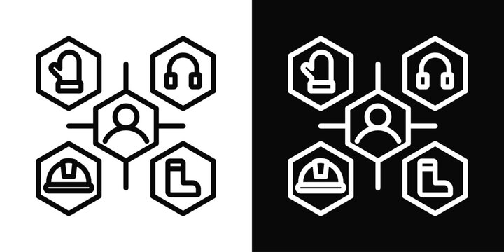 Ppe Icon White And Black Background Style