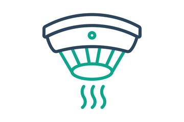 Smoke detector icon. line icon style. icon related to warning. work safety elements vector illustration. Transparent background