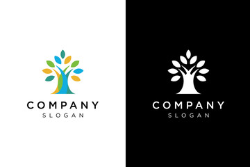 colorful abstract tree design logo