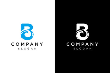 logo design letter B combination of waves