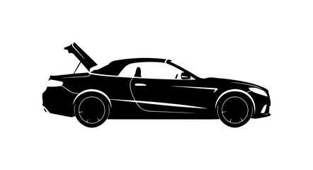 Obraz premium Black Vector Silhouette of a Convertible Sports Car
