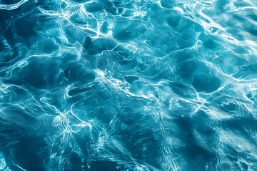 Fototapeta premium Calming blue water surface with gentle ripples and reflections