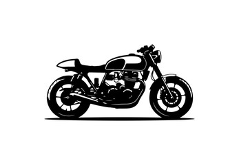Obraz premium Classic Motorcycle Vector Silhouette in Black and White