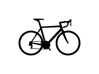 Minimalist Black Road Bike Vector Silhouette