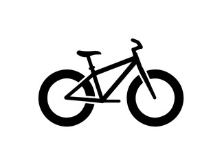 Minimalist Black Mountain Bike Vector Silhouette