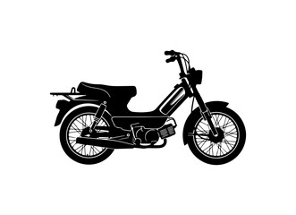 Fototapeta premium Black Vector Silhouette of Classic Motorcycle